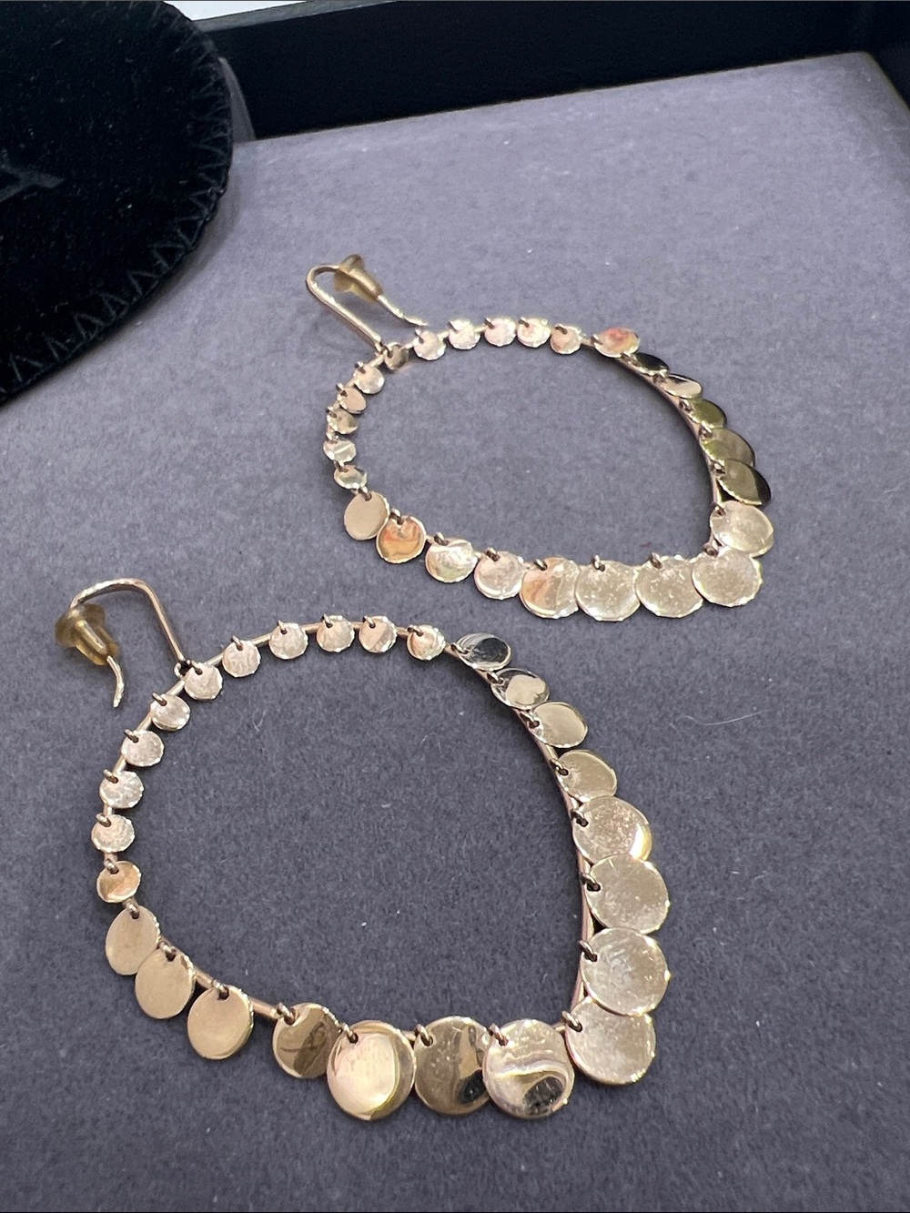 Lana Gold Teardrop Disc Hoop Earrings - Picture 3 of 6